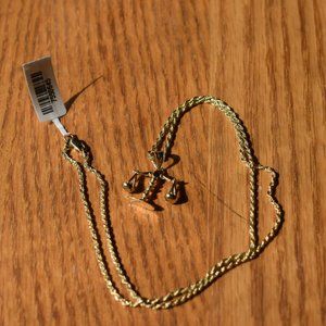 New 10k. Solid Yellow Gold Libra Necklace